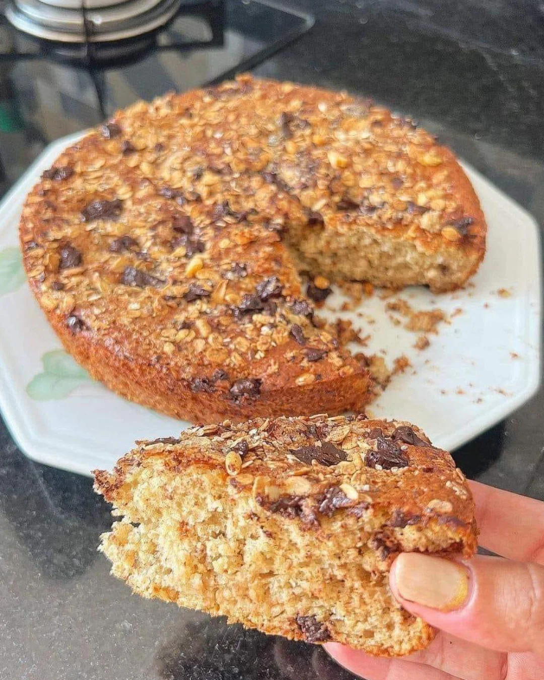 Bolo de aveia c/ chocolate